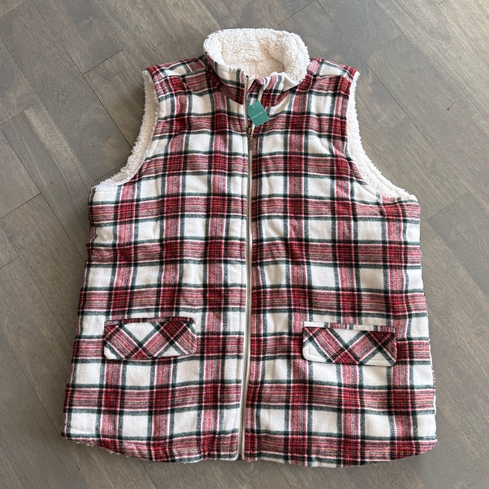 Maurices Buffalo Plaid Sherpa Vest XL